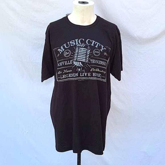 Men's Nashville Music City t-shirt,  black, Johnny Cash Museum, XL, NWT - Picture 1 of 9
